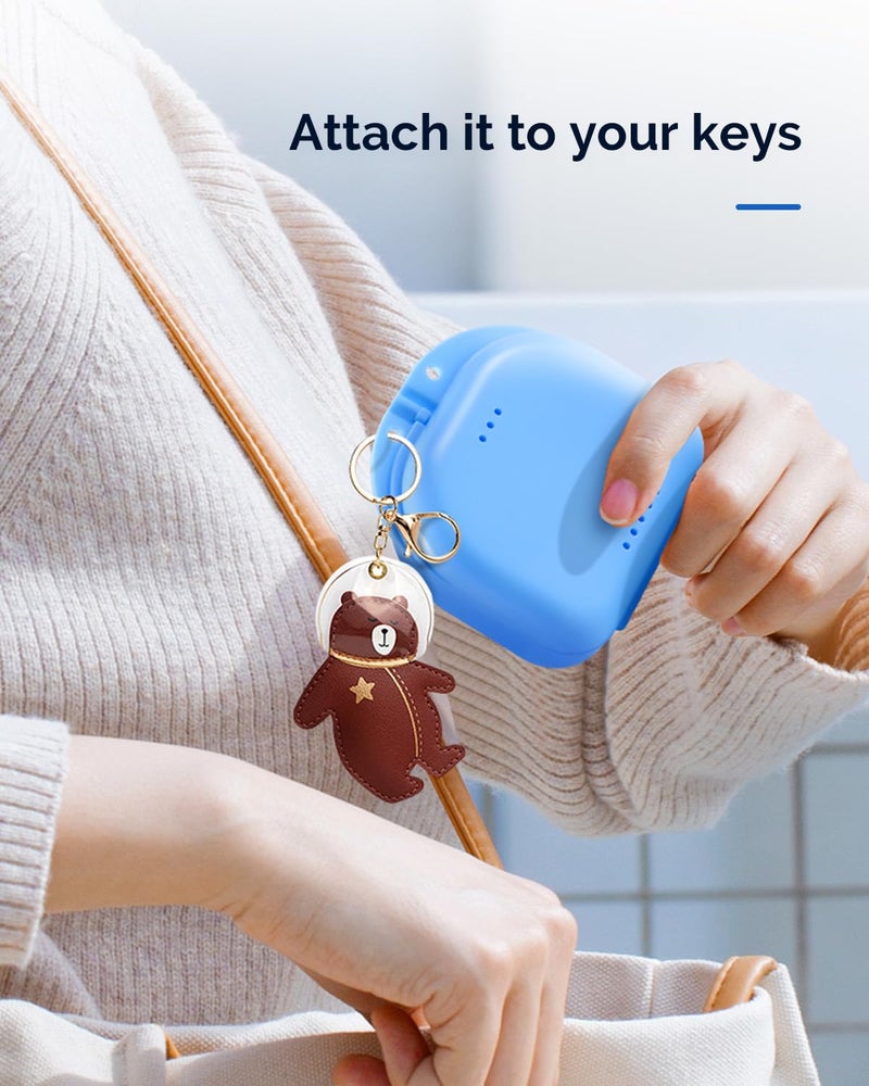 JMU Retainer Case with Vent Holes, Orthodontic Retainer Case Mouth Guard Case with Tight Snap Closure, Light Blue - Image 3